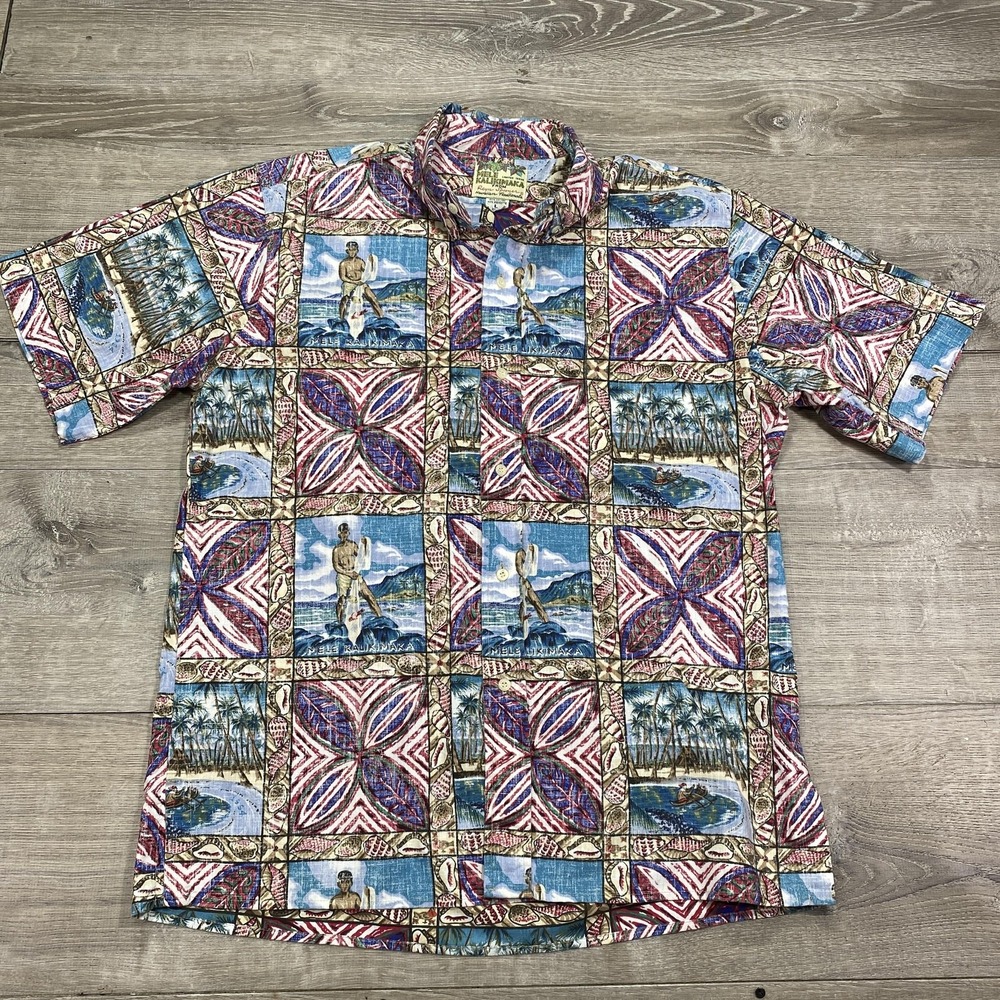 Vintage Reyn Spooner Mele Kalikimaka Shirt Mens Large Hawaiian Aloha Holiday 90s
